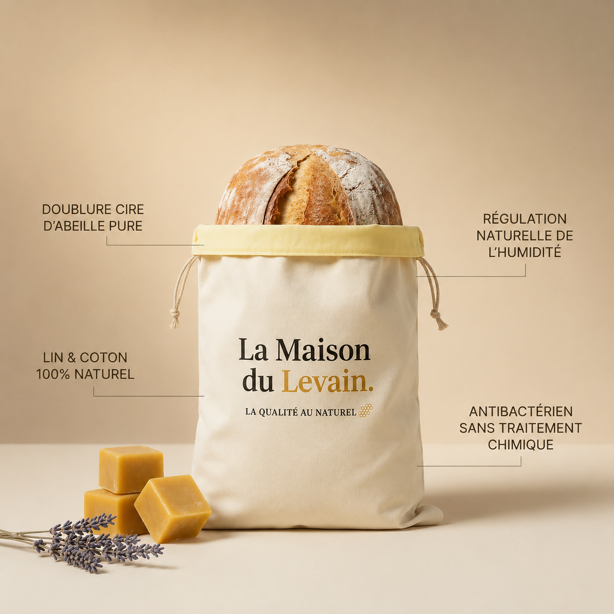 Le Sac La Maison du Levain (30×40cm) - Votre pain frais après 5 jours